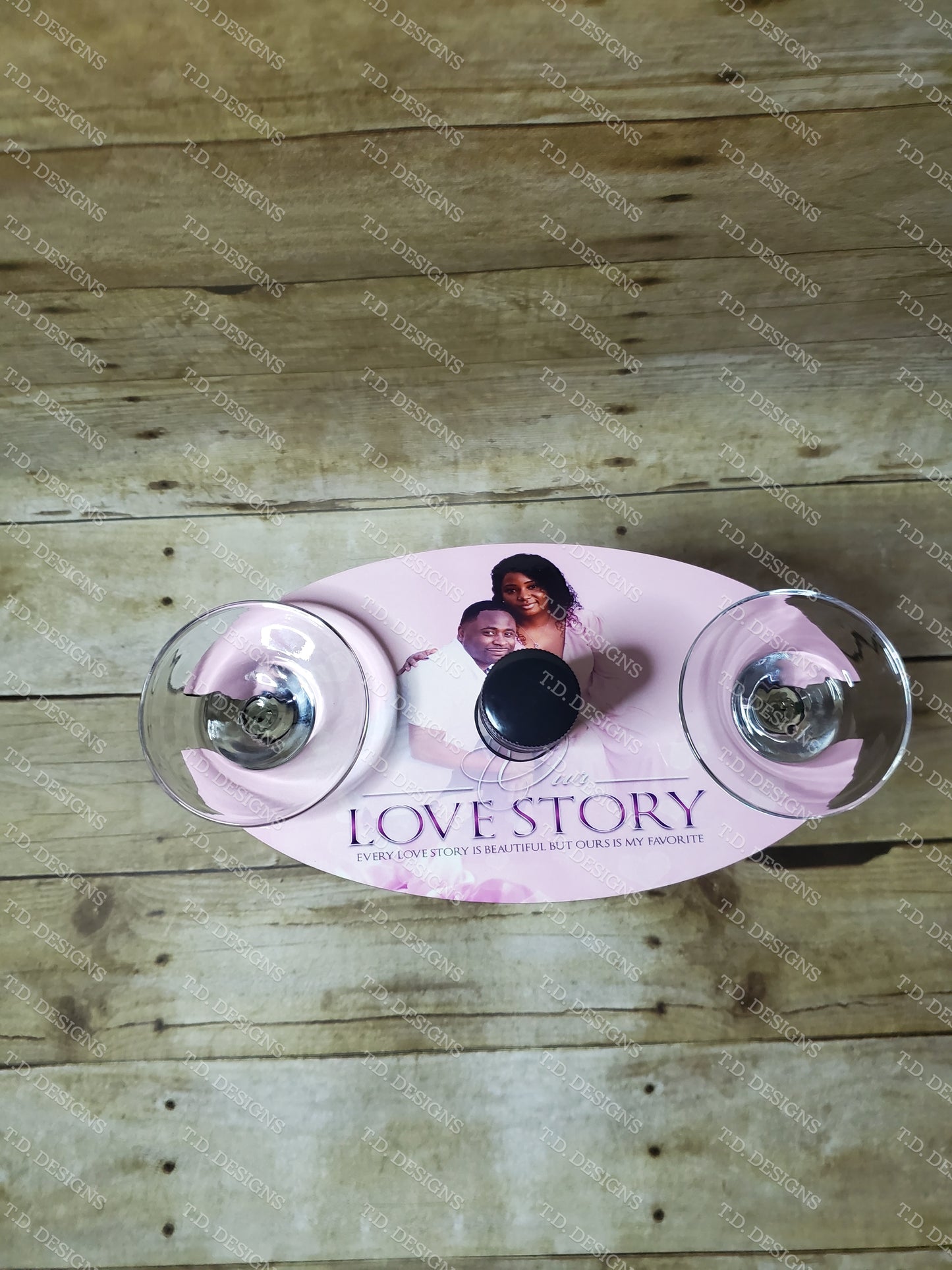 Wine caddy glass holder