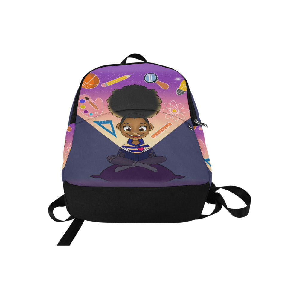 Reading Girl Fabric Backpack