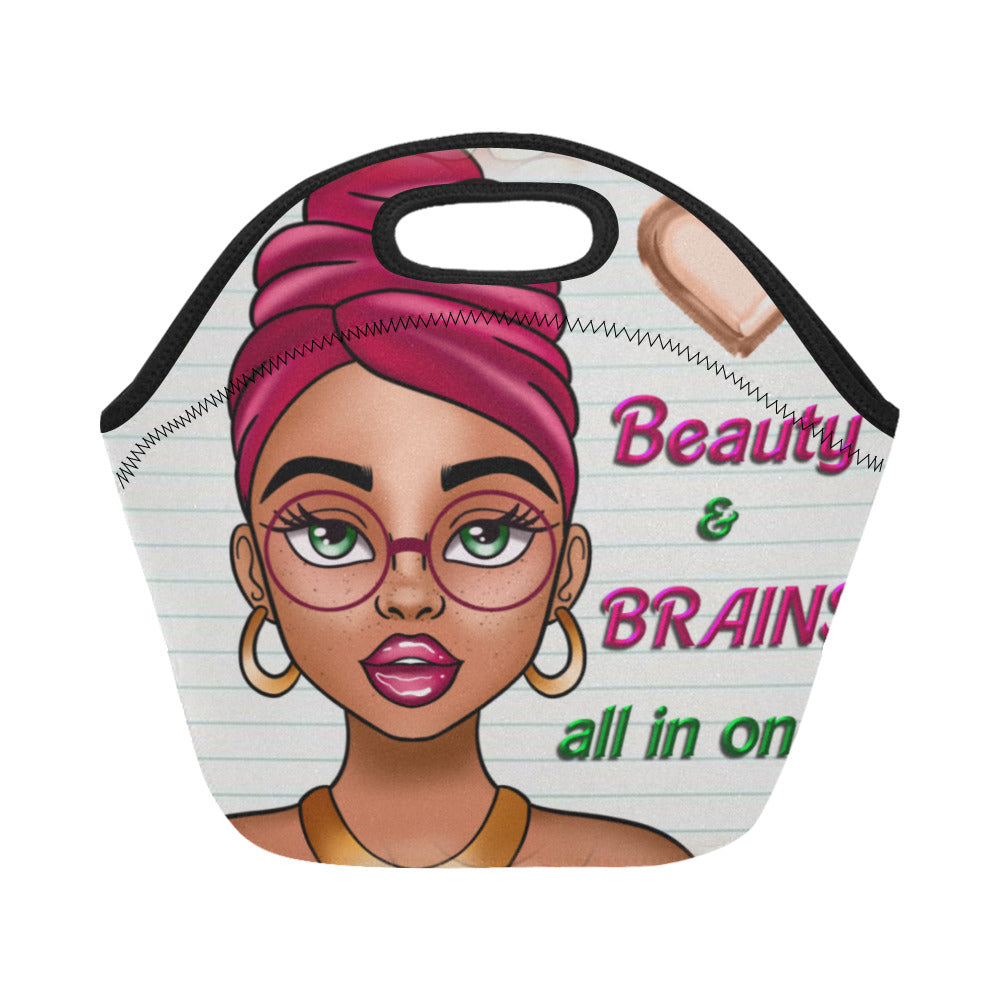 Beauty and Brains Neoprene Lunch Bag