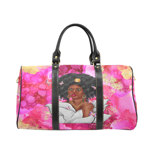 Peony Pretty Pink  Waterproof Travel Bag/Large