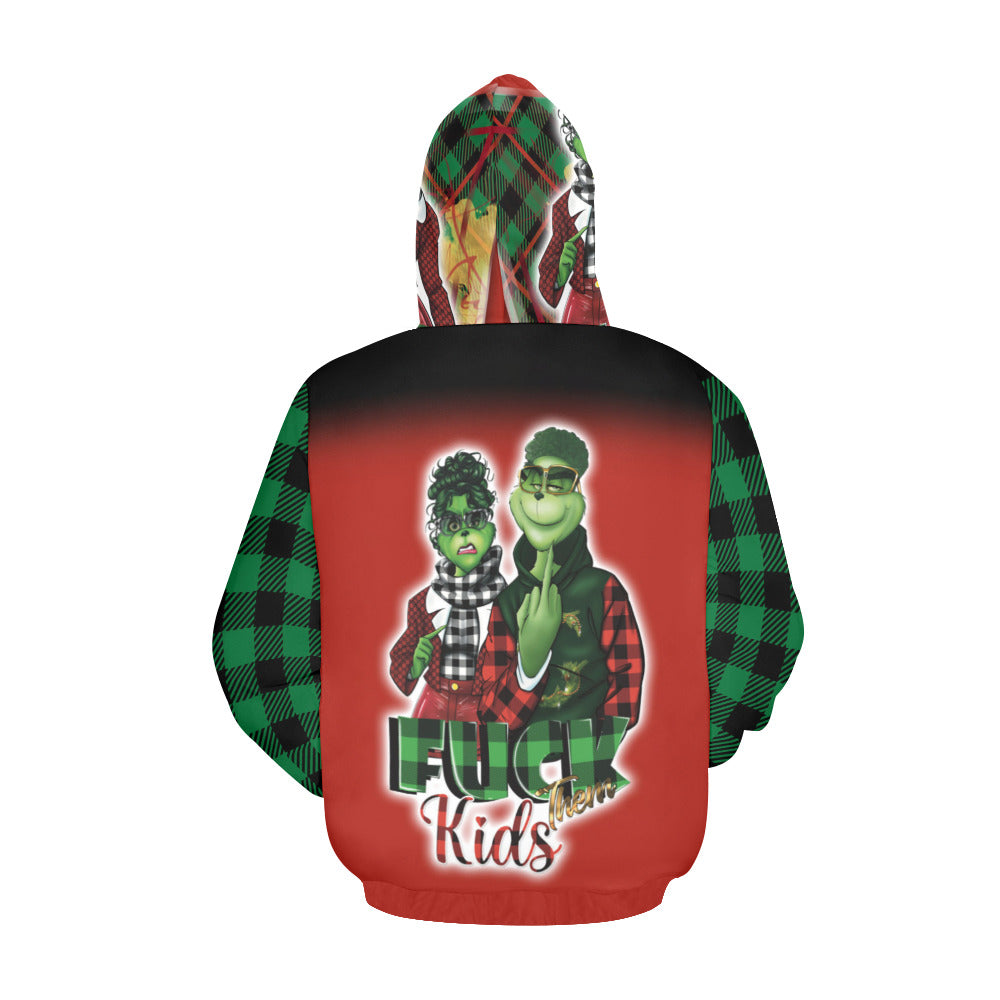 MRs. G. F*ck them kids on front  couple on back All Over Print Hoodie for Women