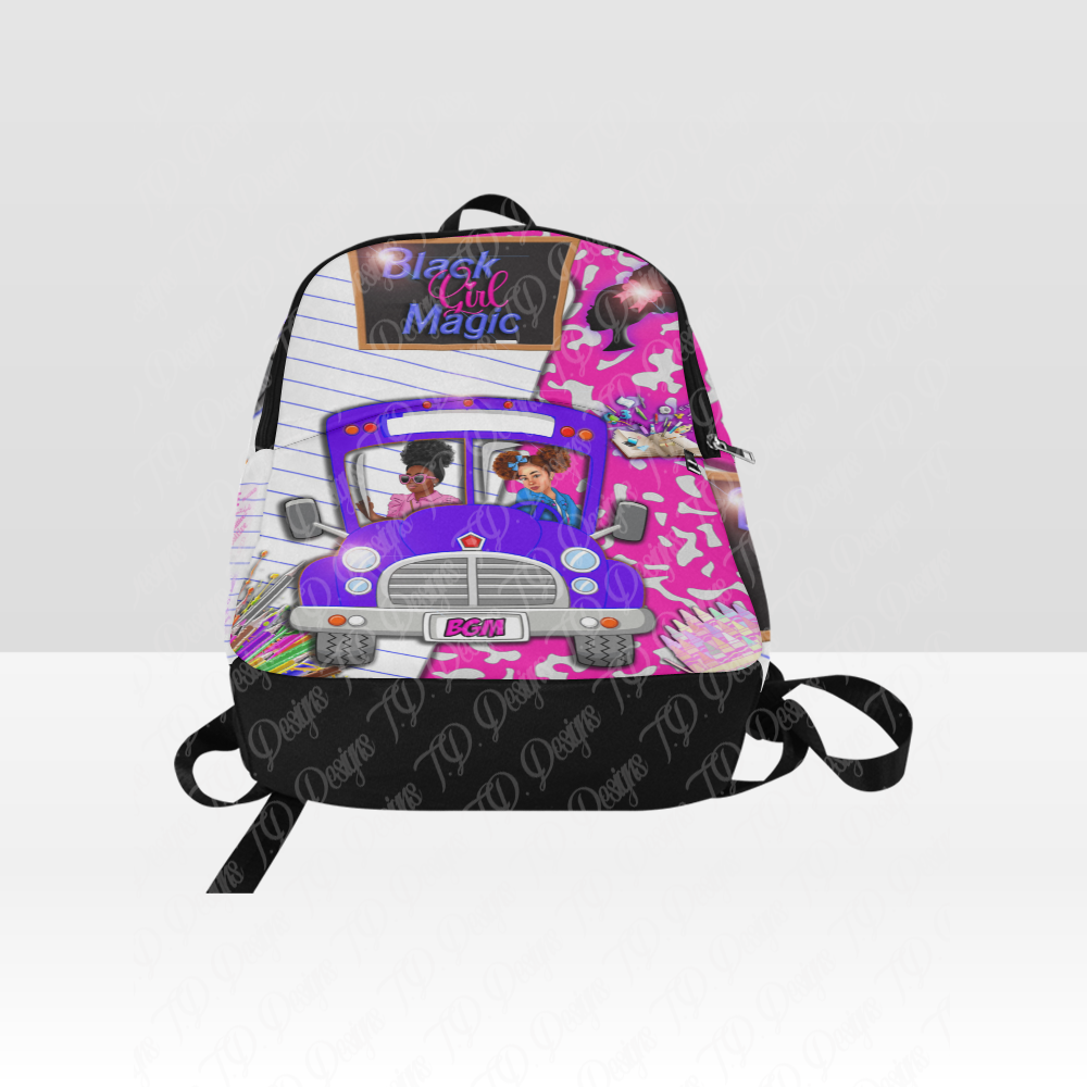 Black Girl Magic School Bus Fabric Backpack