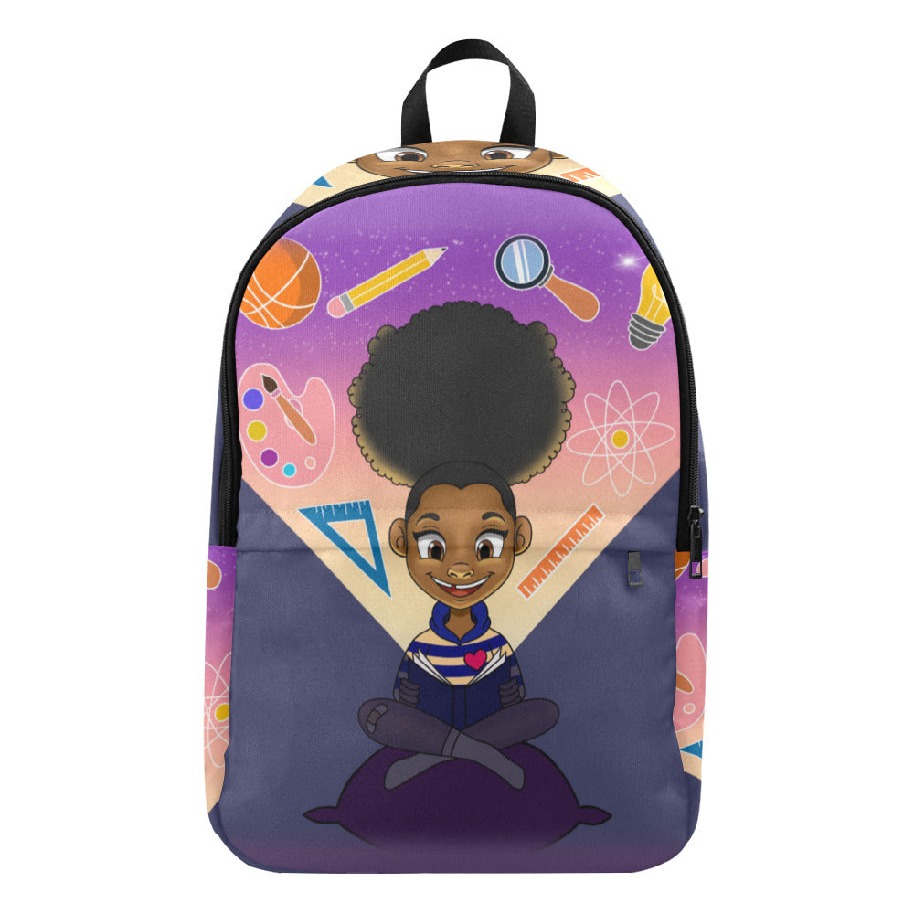 Reading Girl Fabric Backpack