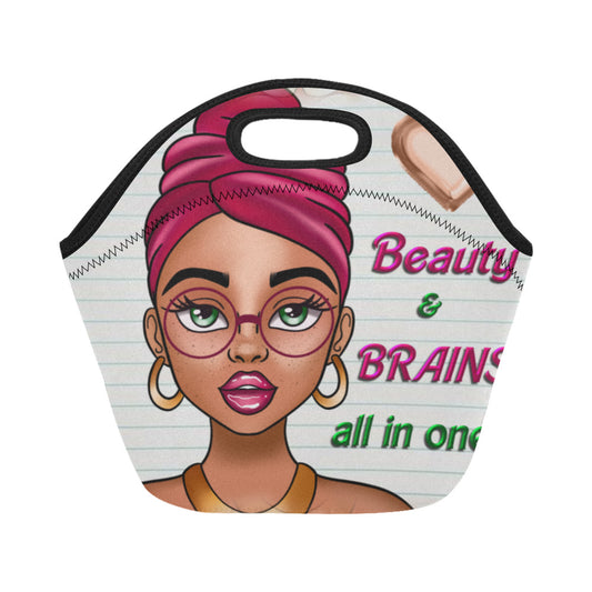 Beauty and Brains Neoprene Lunch Bag