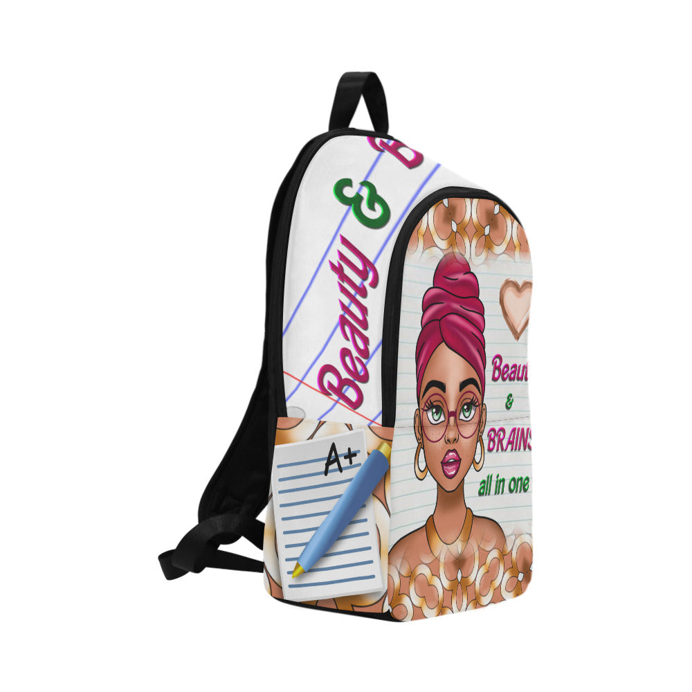 Beauty and Brains Fabric Backpack