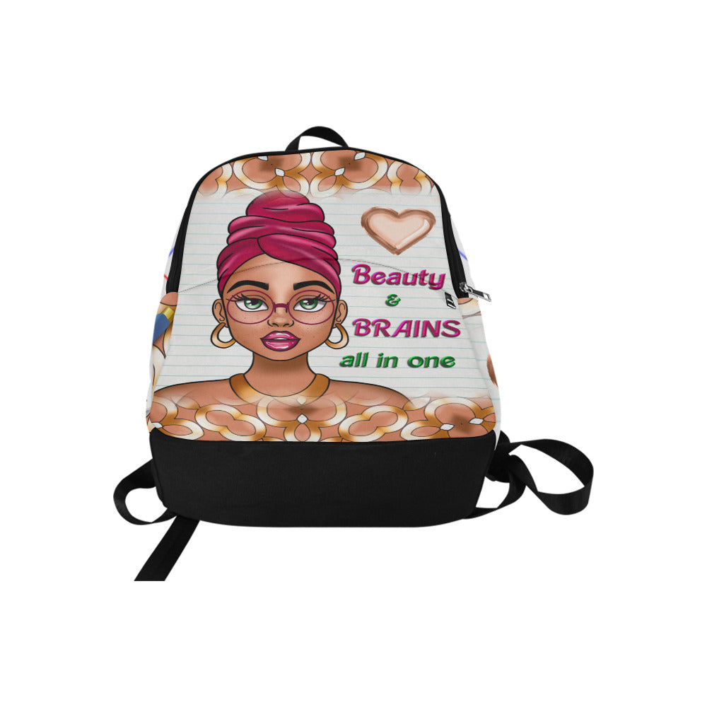 Beauty and Brains Fabric Backpack