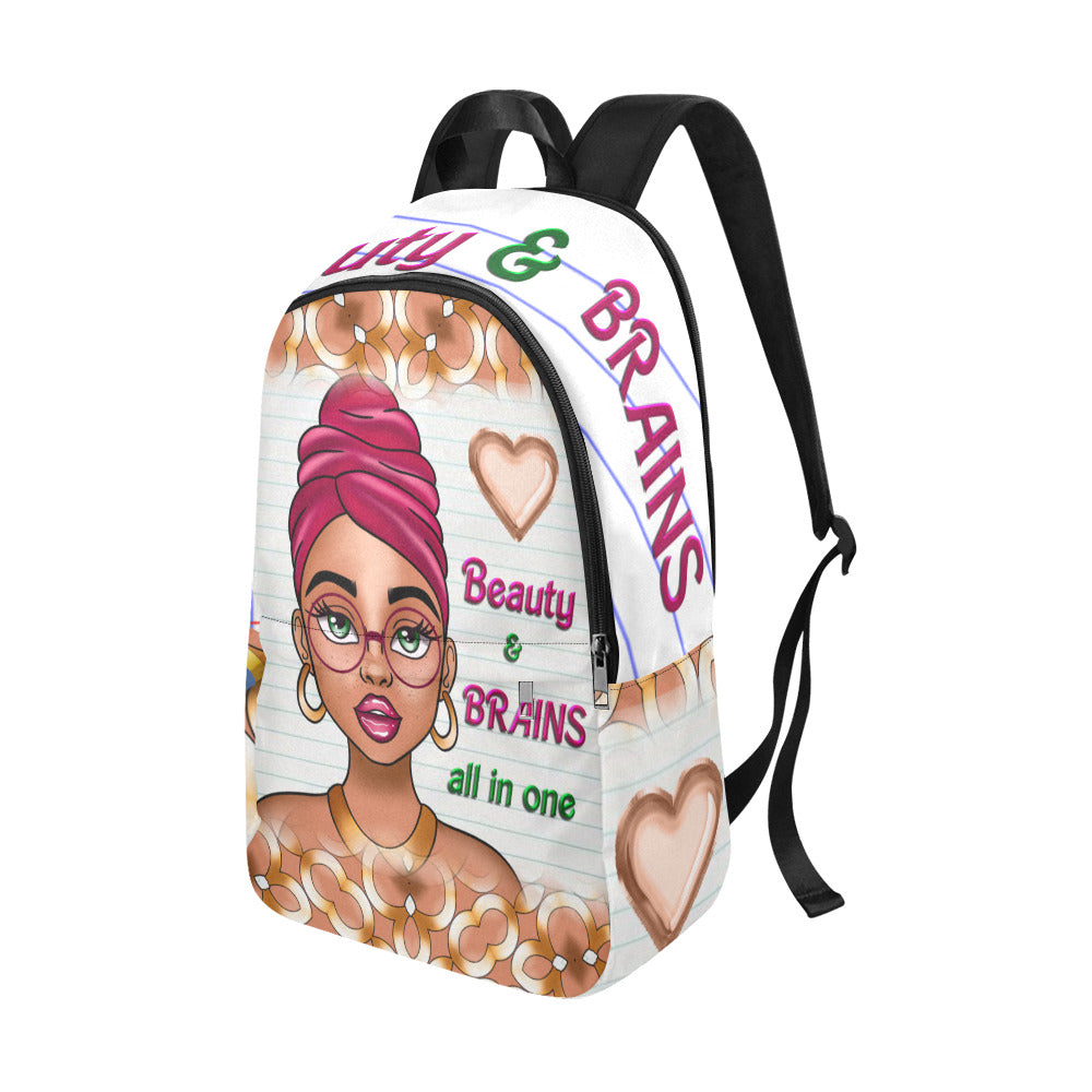 Beauty and Brains Fabric Backpack