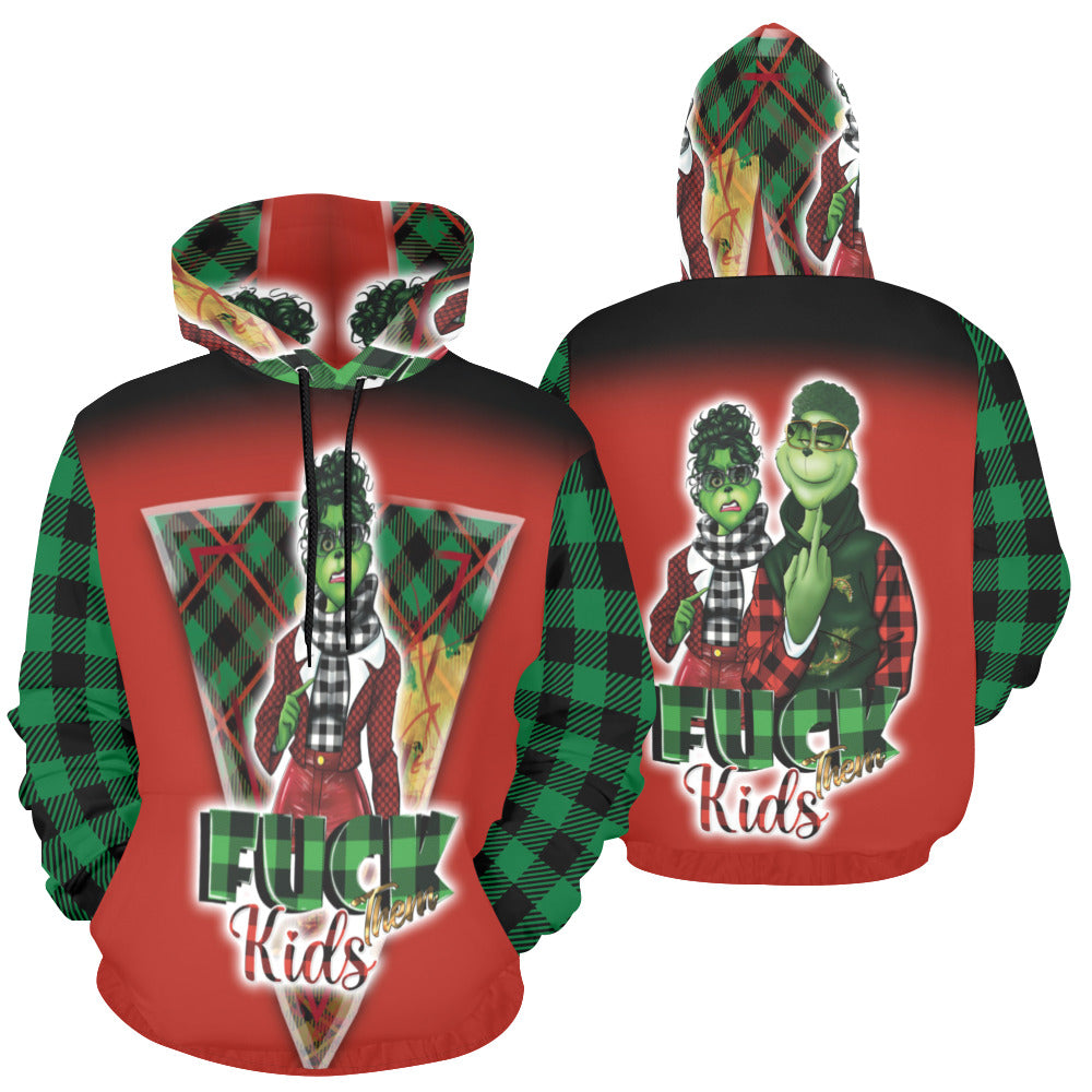 MRs. G. F*ck them kids on front  couple on back All Over Print Hoodie for Women