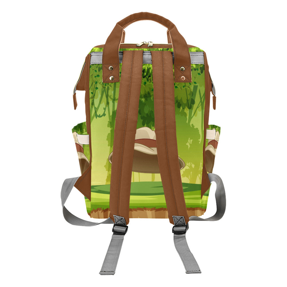 Safari Animal Multi-Function Backpack/Diaper Bag w/baby name