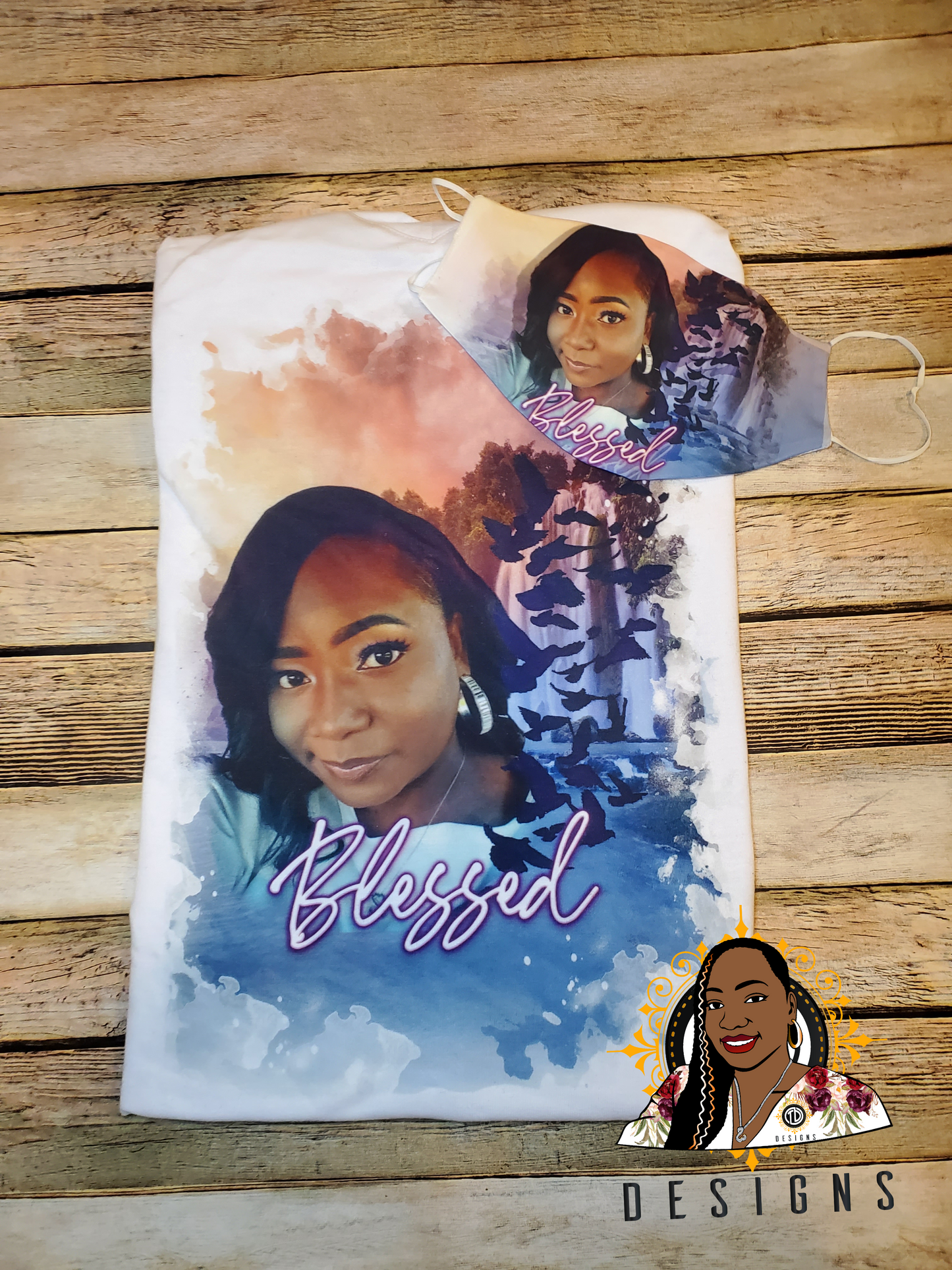 Custom matching Shirt, socks, and face cover