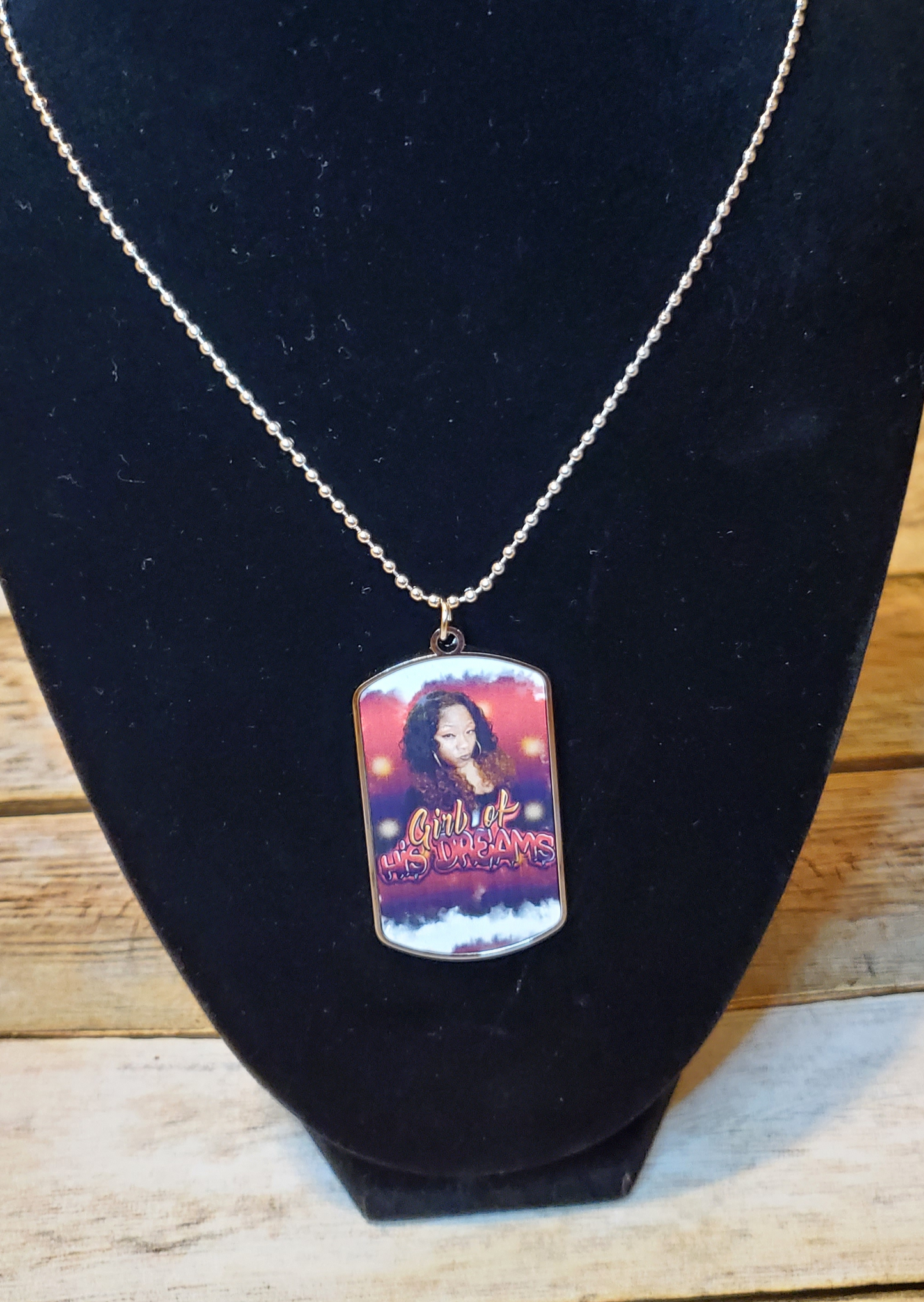 Dog tag neckalce (one-sided)