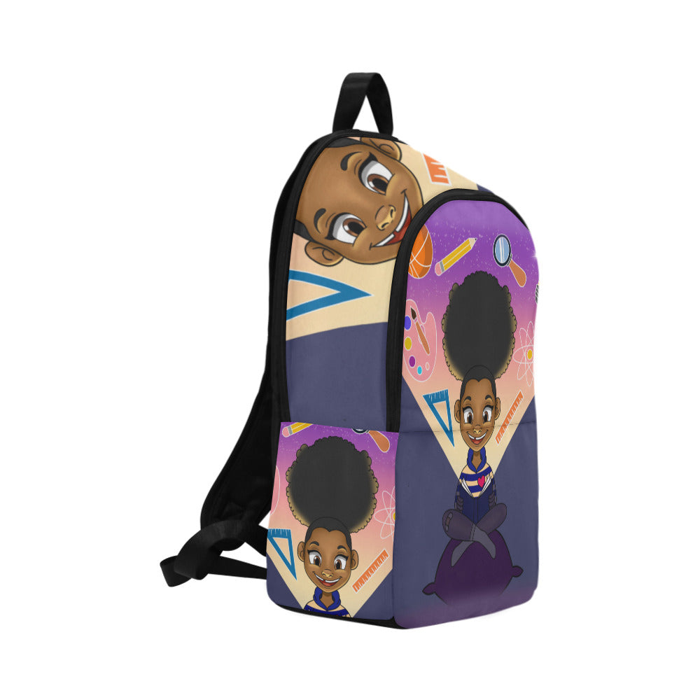 Reading Girl Fabric Backpack