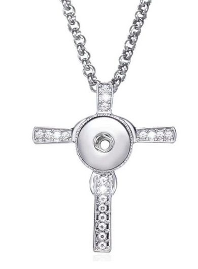 Bling Cross Snap Necklace