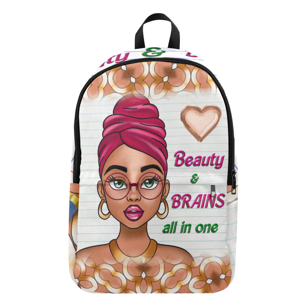 Beauty and Brains Fabric Backpack