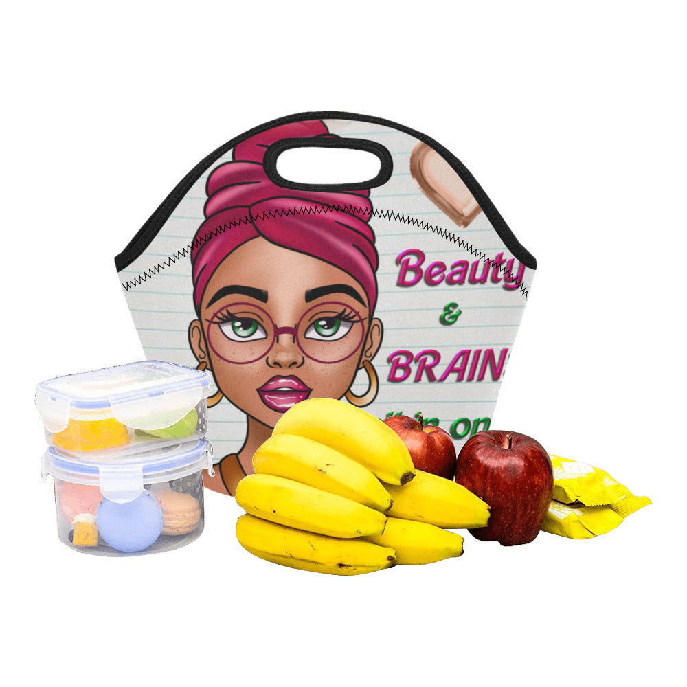 Beauty and Brains Neoprene Lunch Bag