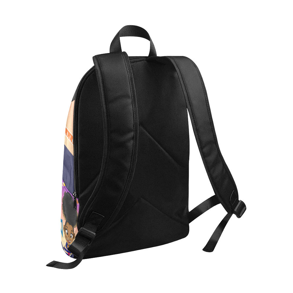 Reading Girl Fabric Backpack