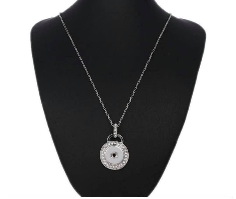 Bling circle snap neckalce