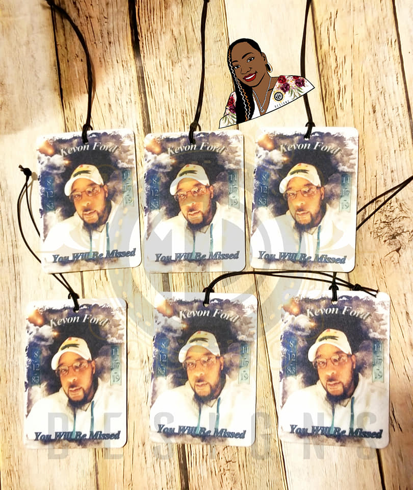 Double sided personalized UNscented car air freshener