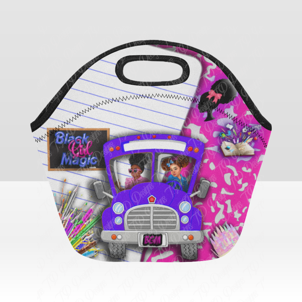 Black Girl Magic school bus Neoprene Lunch Bag